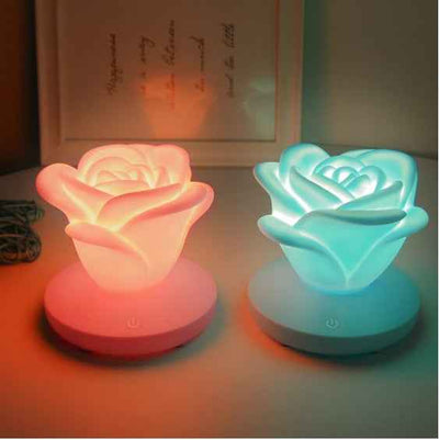 Rose shaped dimmable touch night light. Multiple colours. For decor!