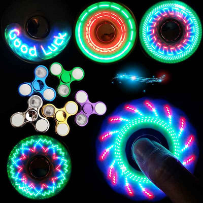 LED light fidget spinner toys! Glows in dark!