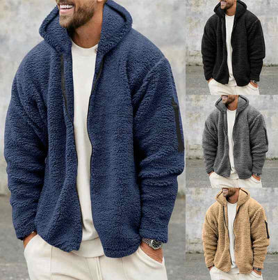 Mens Winter Fleece Coat with Zipper. For comfort and warmth!
