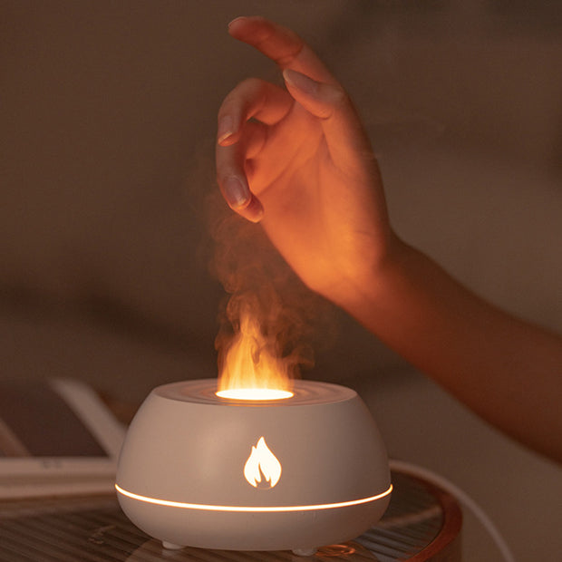 Flame Humidifier Aromatherapy Diffuser 7 Colors Light Home Air Humidifier 130ML USB Room Fragrance Essential Oil Diffuser! - ViralVault