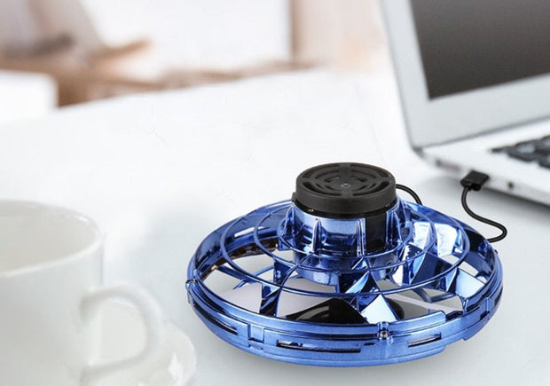 Mini Fingertip Gyro Interactive Decompression Toy Drone LED UFO Type Flying Helicopter Spinner Toy Kids - ViralVault