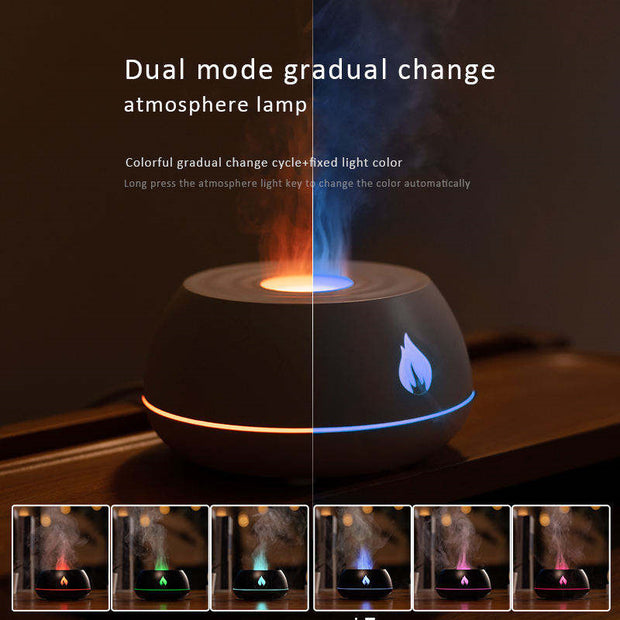 Flame Humidifier Aromatherapy Diffuser 7 Colors Light Home Air Humidifier 130ML USB Room Fragrance Essential Oil Diffuser! - ViralVault