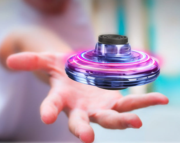 Mini Fingertip Gyro Interactive Decompression Toy Drone LED UFO Type Flying Helicopter Spinner Toy Kids - ViralVault