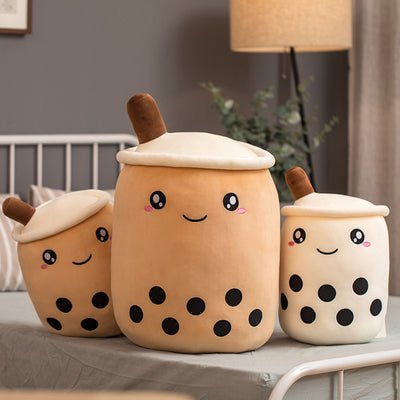 Unique Soft Teddy Plush Boba Milk Tea Plushie Toy Stuffed Fruit Shape Taste Milk Tea Hug Pillow Balls Boba Tea Cup Cushion Kids - ViralVault