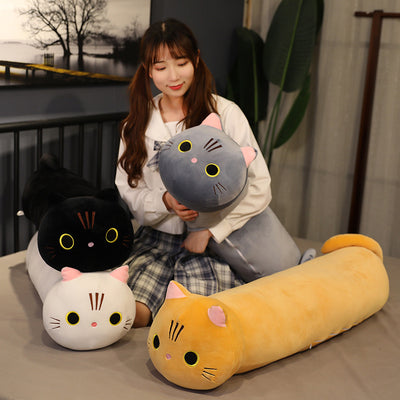 Large Size Cartoon Cat Plush Toys Stuffed Cloth Doll Long Animal Pillow Cushion - ViralVault