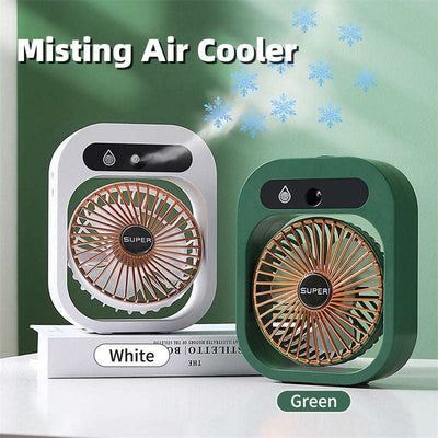Air Conditioning Fan Desk Misting Fan Air Cooler Cooling USB Rechargeable Humidifier Portable Spray Fan With 3 Wind Speeds Mist Fan For Home - ViralVault
