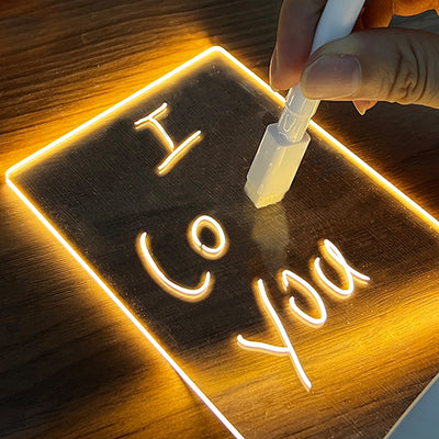 Creative Note Board Creative LED Night Light USB Message Board Holiday Light With Pen Gift For Children, Girlfriend and more! Decoration Night Lamp! - ViralVault