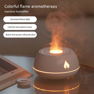Flame Humidifier Aromatherapy Diffuser 7 Colors Light Home Air Humidifier 130ML USB Room Fragrance Essential Oil Diffuser! - ViralVault