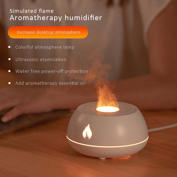 Flame Humidifier Aromatherapy Diffuser 7 Colors Light Home Air Humidifier 130ML USB Room Fragrance Essential Oil Diffuser! - ViralVault